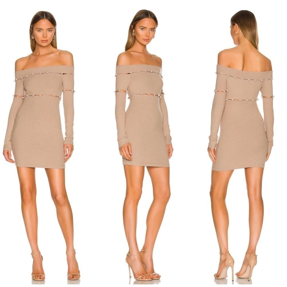Revolve H:ours Delhia Mini Dress in Camel Size M